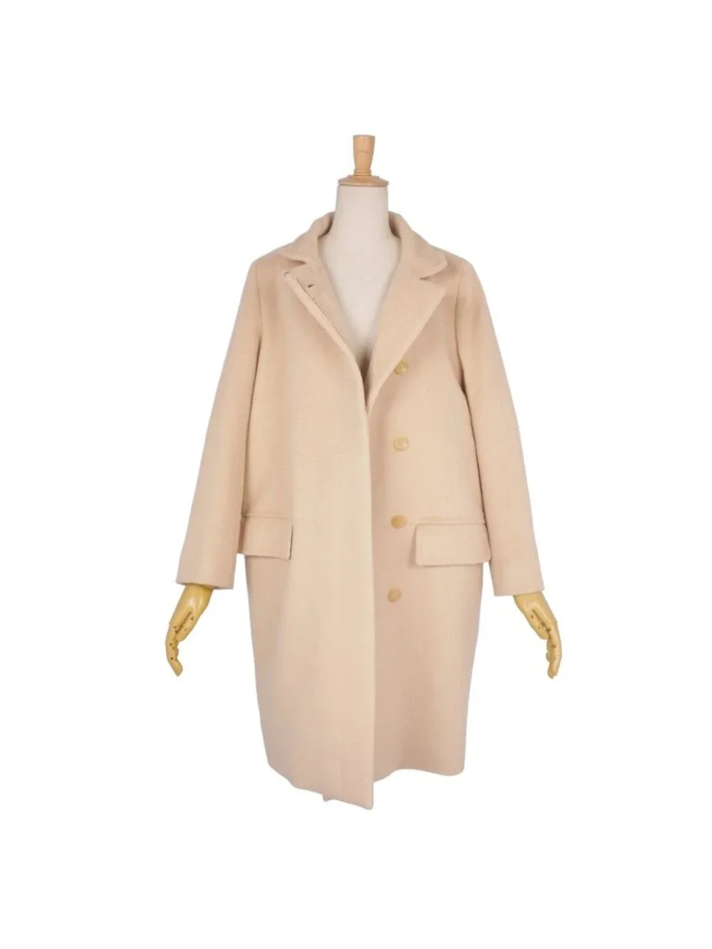 Max Mara Coat Long White Tag Camel Beige